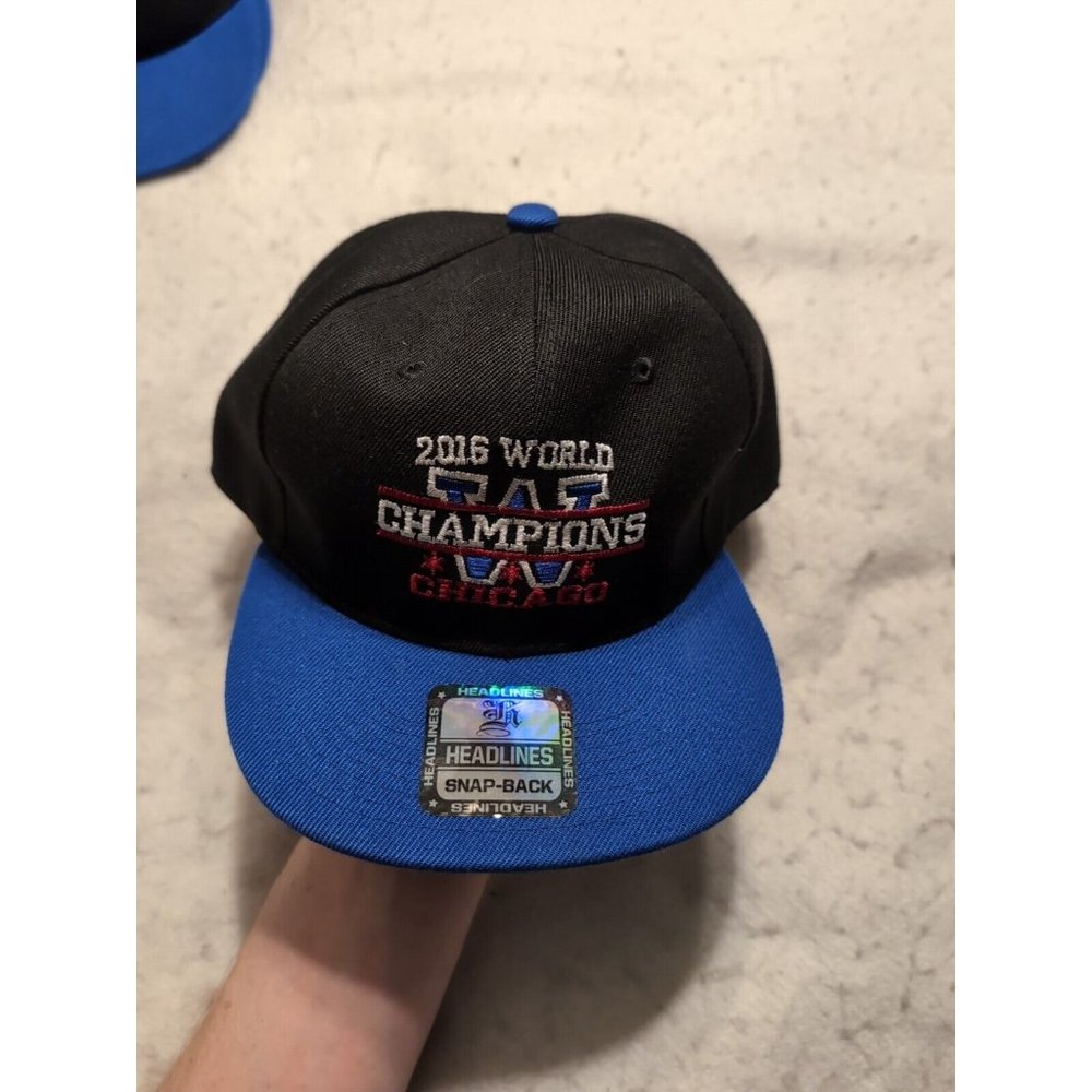 Headlines Snapback Black Blue Chicago Cubs 2016 World Series Champions Hat
